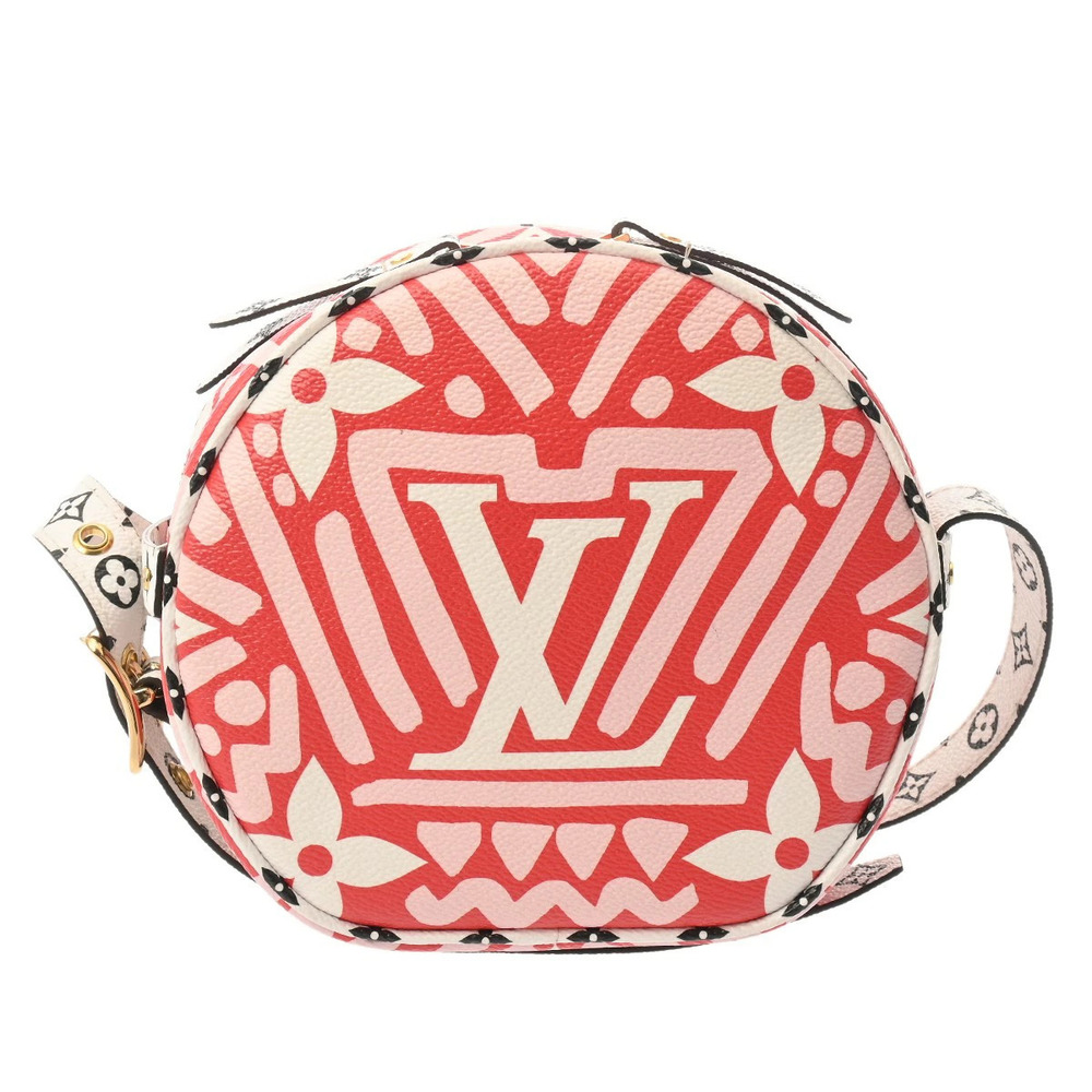 LOUIS VUITTON Boite Chapeau Souple LV Crafty Red Pink White Leather Shoulder